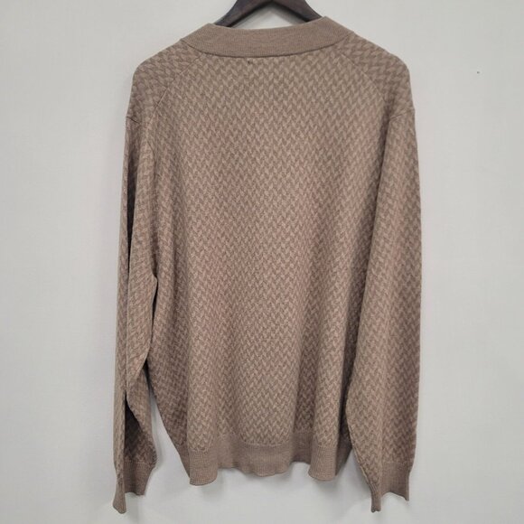 Bonobos Mens Slim Fit 1/4 Zip Herringbone Academia Sweater Size XXL Beige Herita - Picture 2 of 8